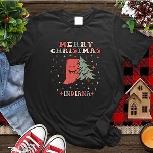MERRY CHRISTMAS INDIANA T-shirt, Retro Indiana Pride Shirt